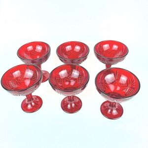 Shannon By Godinger Dublin Crystal Ruby Red Taster Goblets, set of 6